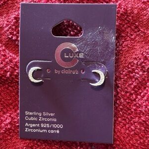 CLuxe Earrings Sterling Silver Cubic Zirconia Studs Girls Claire’s